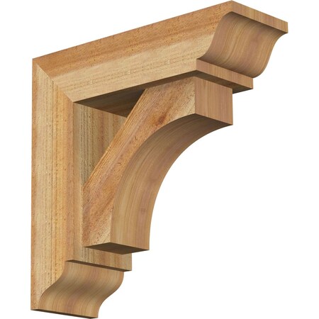 Ekena Millwork Westlake Traditional Rough Sawn Bracket w/ Offset Brace, Western Red Cedar, 6"W x 18"D x 18"H BKT0604X18X18WTL01RWR